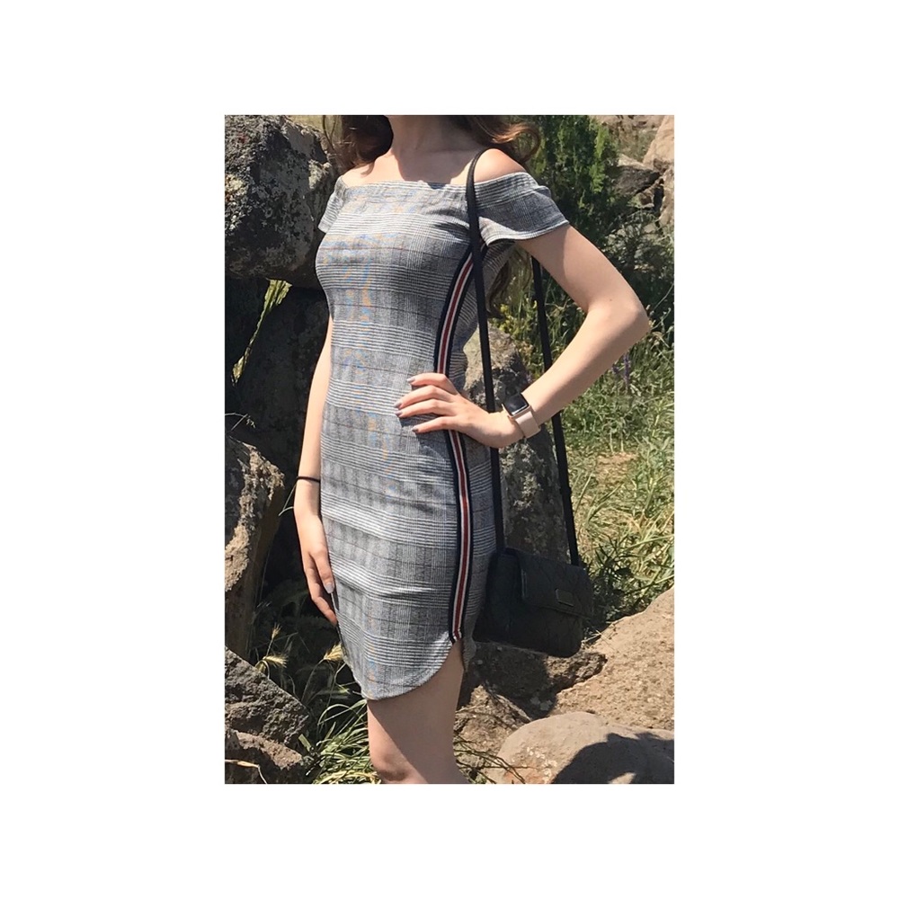 GUESS plaid striped XS dress
